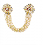 White and red kundan studded rings