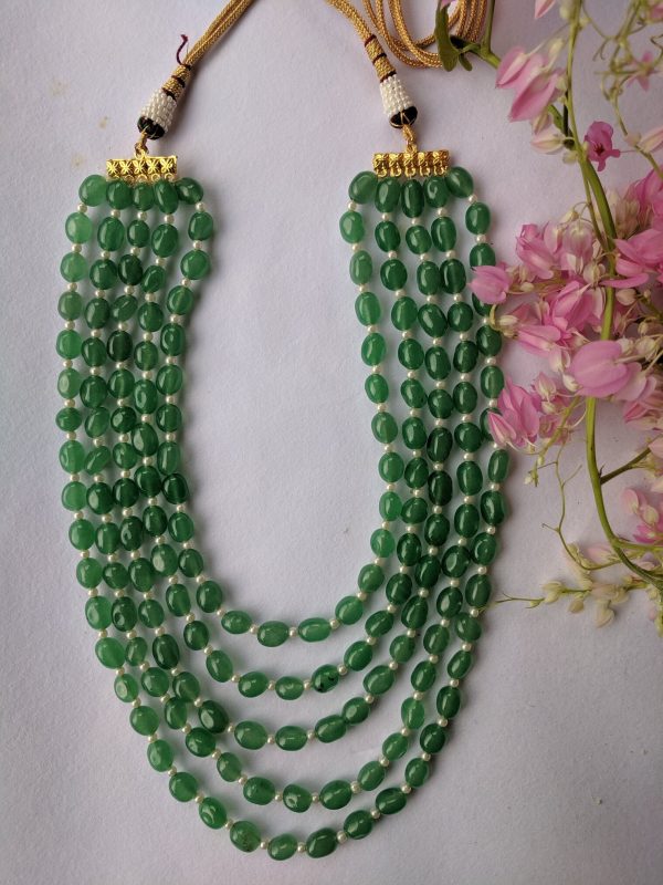 Green Color beads semi precious maala For women & Girls