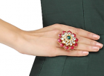 Red, Green & White Jadtar Ring