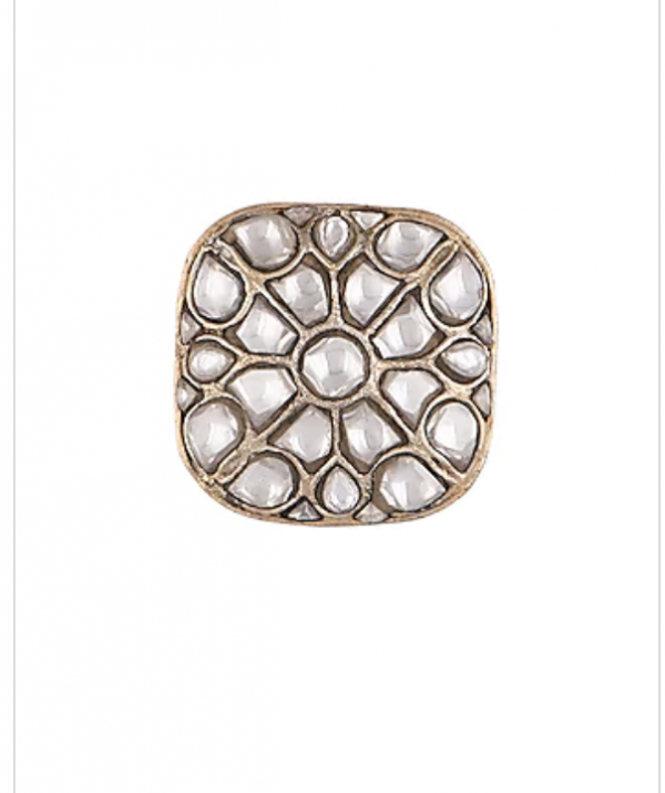 WHITE JADTAR STONE RING