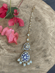 BLUE MEENAKARI TIKKA WITH WHITE PEARL