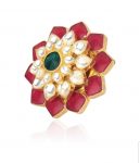 Red, Green & White Jadtar Ring