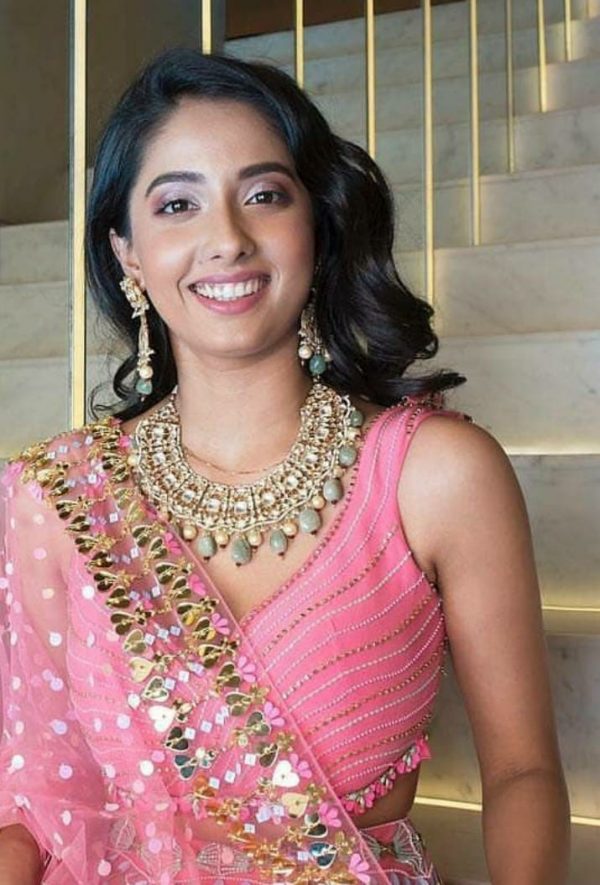 Sea green and white jadtar and pearl studded necklace set