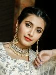 Necklace of white jadtar stones Kundan maang tikka with earrings