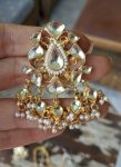 yellow stone jadtar necklace set beaded with a little touch of pearls