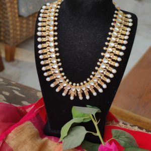 LONG NECKLACE JADTAR STONE WITH PEARL